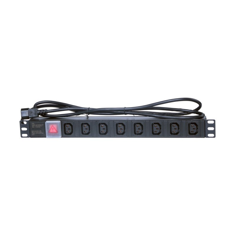 19" aluminium distribution panel 8xIEC