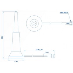 Dual Band Magnetic WiFi Antenna