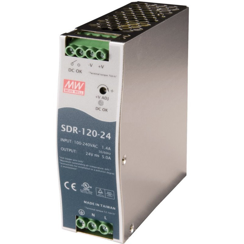 SDR-120-24 Switching power supply for DIN rail, 120W, 24V